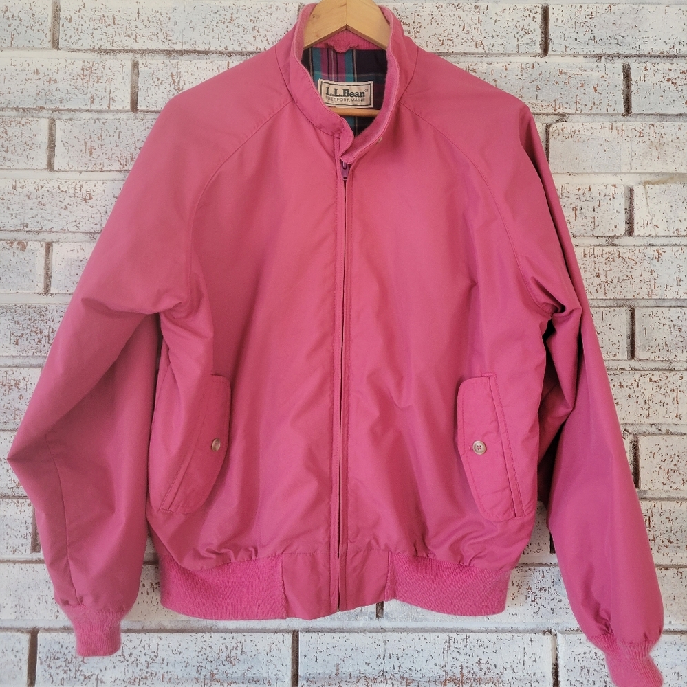 Vintage LL Bean Pink Harrington Jacket Size Medium